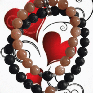 Bracelet couple Pierre de lune et Pierre de lave