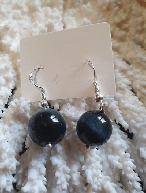 Parure boucles d'oreilles et pendentif en Oeil de faucon – Image 3