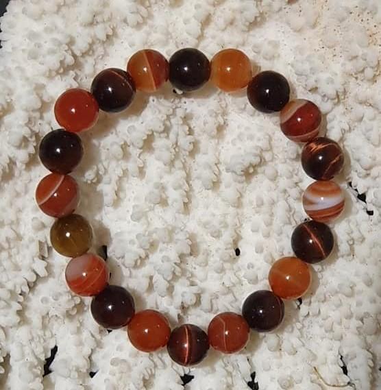 Bracelet Cornaline et Oeil de taureau "Confiance en soi" – Image 3