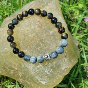 Bracelet Œil de Faucon et Labradorite en pierres naturelles – création artisanale française de Mon Chemin de Vie