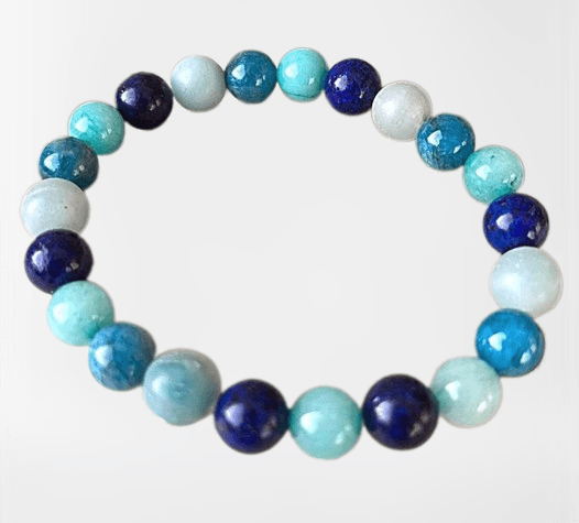 Bracelet anti-stress en Amazonite, Lapis Lazuli et Apatite