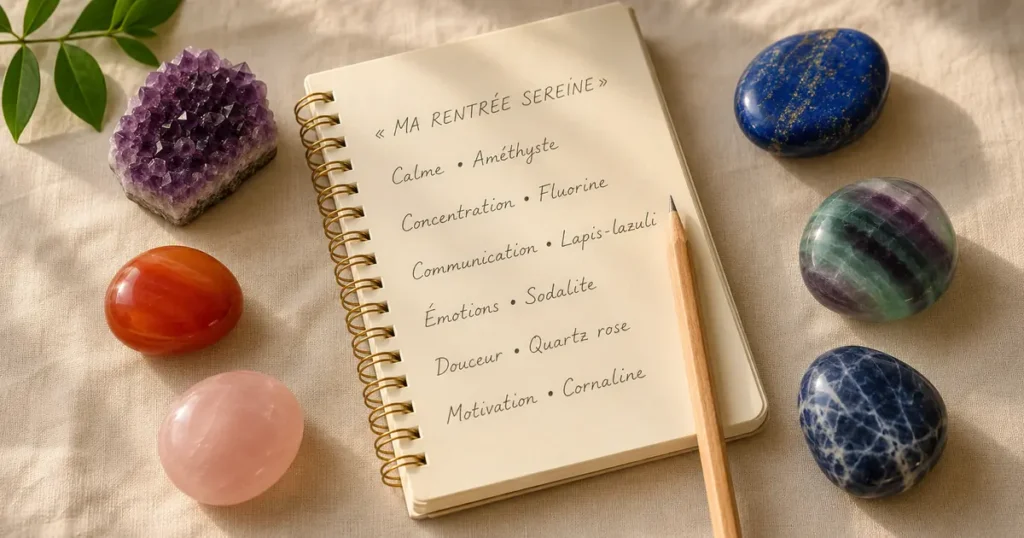 Pierres pour la rentrée favorisant calme, concentration et confiance