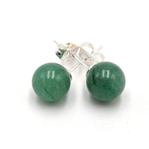 Puces d’oreilles Aventurine verte /argent 925