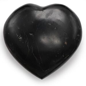 Cœur en tourmaline noire poli