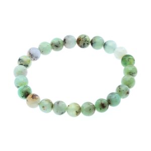 Découvrez le bracelet en chrysoprase, un bijou à la fois élégant et apaisant. La chrysoprase est réputée pour ses propriétés bénéfiques sur le bien-être émotionnel.