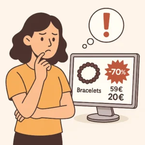 fausses remises bracelets pierre naturelle – arnaque promotions permanentes
