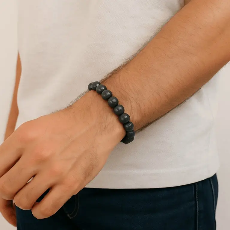 Bracelet larvikite unisexe, pierre de protection et d’ancrage