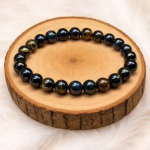 Bracelet œil de faucon naturel – perles 8 mm pierre protectrice