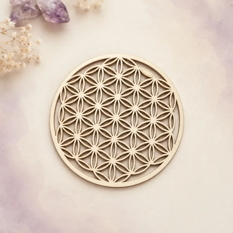Fleur de Vie en bois de 10 cm pour recharger les pierres naturelles