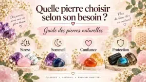 Quelle pierre choisir selon son besoin avec pierres naturelles pour stress, sommeil, confiance et protection